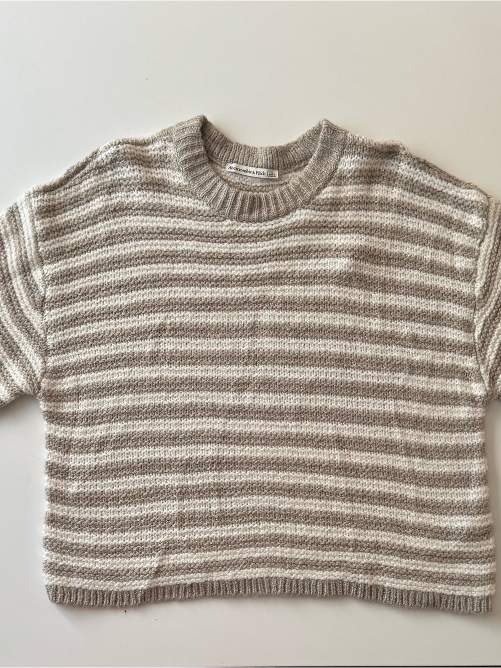 Abercrombie & Fitch Striped Short Sleeve Knit Sweater Size L NWT